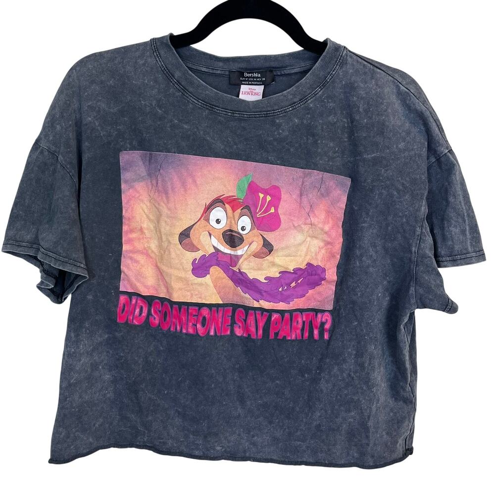 Bershka Lion King Timon Cropped T Shirt Medium